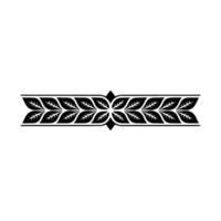 Decorative Leaf Border Illustration, Monochromatic Minimalist vector