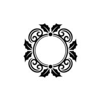 Elegant Christmas Ornament Frame, Black and Red on White vector