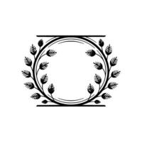 Minimalist Leafy Wreath Frame, Elegant vector