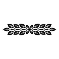 Minimalist Leafy Border Black on White, Elegant Ornament vector