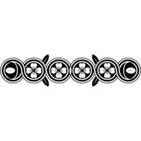 Geometric Floral Border Black White Element vector
