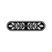 Minimalist Laurel Wreath Element in Black and White vector