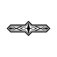 Art Deco Geometric Ornament on White, Minimalist Element vector