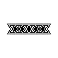 Geometric Black White Border Ornament on White Background vector