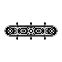 Steampunk Mechanism Geometric Gears on a Conveyor Belt, Minimalist vector