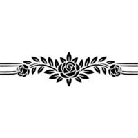 Elegant Black Rose Border Ornament on Light Background vector