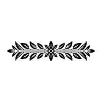 Elegant Black Leaf Border Element on White Background 1 vector