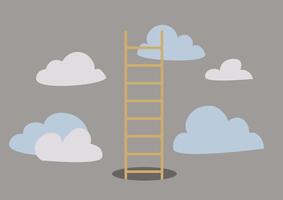 Ladder leading to the sky vector