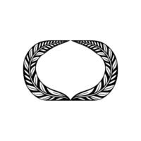 Minimalist Laurel Wreath , Black and White Element vector