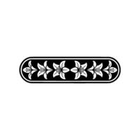 Elegant Lily Floral Border Ornament in Black and White on Light Grey vector