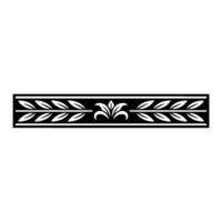 Decorative Black Leaf Motif Border Element on White Background vector