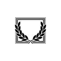 Minimalist Laurel Wreath Frame Illustration on OffWhite Background vector