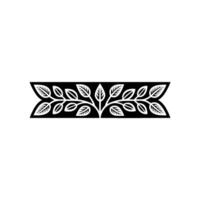 Elegant Botanical Black and White Leaf Motif vector