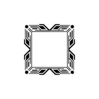 Geometric Deco Square Frame Abstract Modern , Black and White Border vector