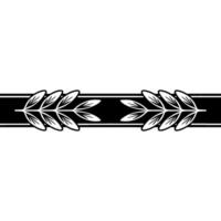 Elegant Black White Laurel Wreath Stripe vector