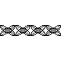 Geometric Border Abstract Flower Chain, Minimalist Black White vector
