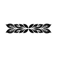 Minimalist Black Leaf Motif on White Background, Decorative Border Element vector