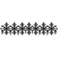 Minimalist Snowflake Border, Geometric Winter in Black and White vector