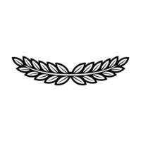 Minimalist Black Laurel Wreath Emblem on White Background vector