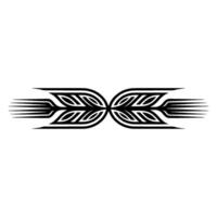 Symmetric Abstract Black and White Ornament, Minimalist vector