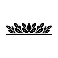 Elegant Black Leaf Border , Minimalist Element vector