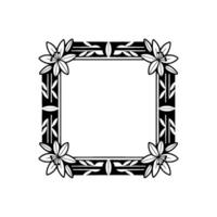Elegant Floral Frame, Geometric Black and White , Decorative Border vector