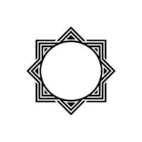 Geometric Starburst Frame, Black and White Minimalist 1 vector