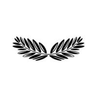 Elegant Black Laurel Wreath on Cream Background vector