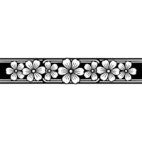 Floral Pattern Border Black and White Elegant vector