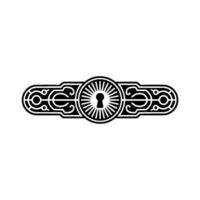 Ornate Keyhole Element in Black and White vector