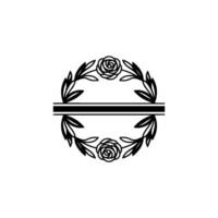 Elegant Black Floral Crest Monogram on White Background vector