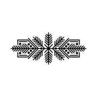 Minimalist Black White Winter Snowflake on White Background vector