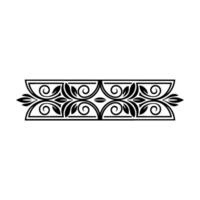 Elegant Black Floral Border Element on White Background 4 vector