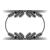 Minimalist Christmas Frame with Pine Branches and Berries vector
