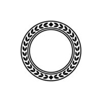 Elegant Laurel Wreath Frame, Minimalist , Black on White, , Emblem vector