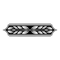 Elegant Black White Leaf Motif Border Element vector