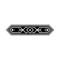 Geometric Symmetry Decorative Border Element in Black, White, and Gray vector