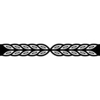 Abstract Black and White Laurel Wreath Border Element vector