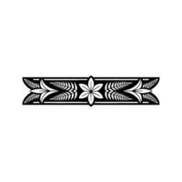 Floral Border in Black and White, Minimalist Style vector