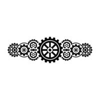 Steampunk Gear Border, Monochrome Illustration, Mechanical Elements vector
