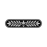 Elegant Black White Laurel Wreath Border, Decorative Element vector
