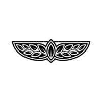 Elegant Black and White Leaf Crest on White Background vector