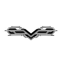 Abstract Geometric Badge Futuristic Tech vector