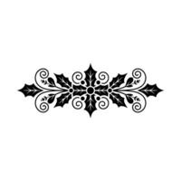 Elegant Black and Red Holly Border on White Background vector