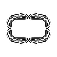 Elegant Black White Floral Frame Template Blank Space for vector