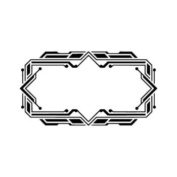 Geometric Tech Frame Minimalist Circuitry for Branding Headers vector