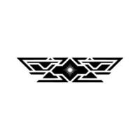 Geometric Starburst Minimalist with Black and White vector