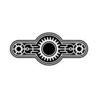 Modern Gear Mechanism Minimalist Black and White vector