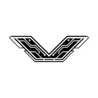 Abstract Circuit Board , Modern Tech , Black and White vector
