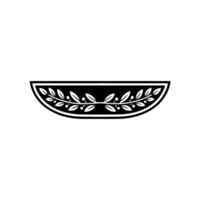 Elegant Black and White Laurel Wreath Motif on Light Gray Background vector